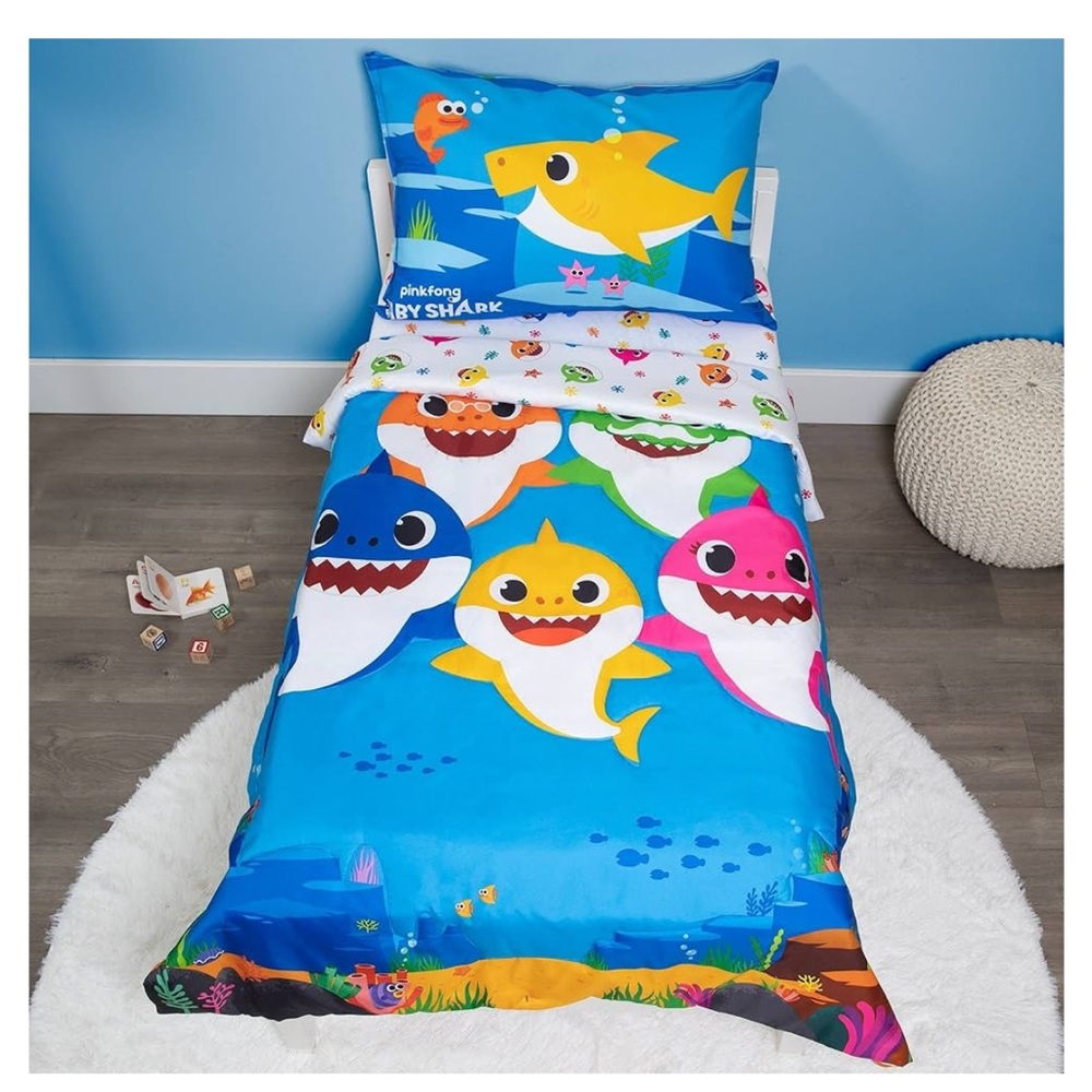 Baby Shark Toddler Bed 4 Piece Comforter Set